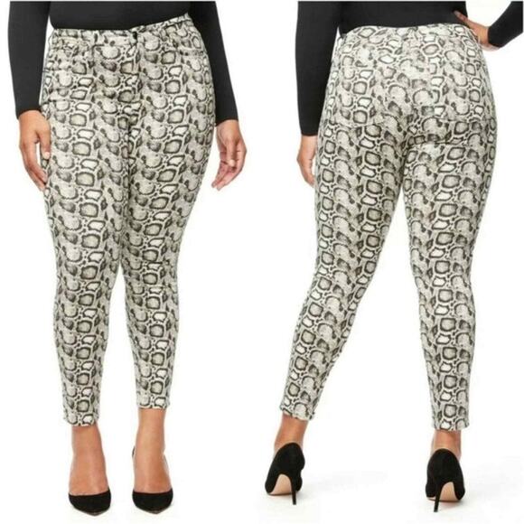Good American Good Legs Snake-Print Skinny Jeans 18 NWT - Picture 1 of 6